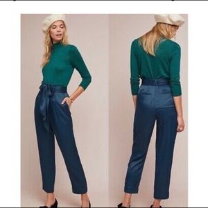 New Anthropologie ett:twa satin tie waist pants